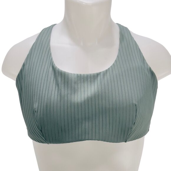ATHLETA Women's Bikini Top Green Scoop Neck Adjustable Straps Size 40DD - Picture 10 of 10